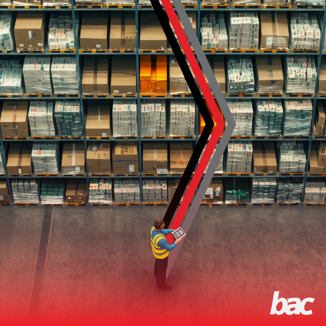 Warehouse worker checking stored cargo for bonded warehousing and customs control